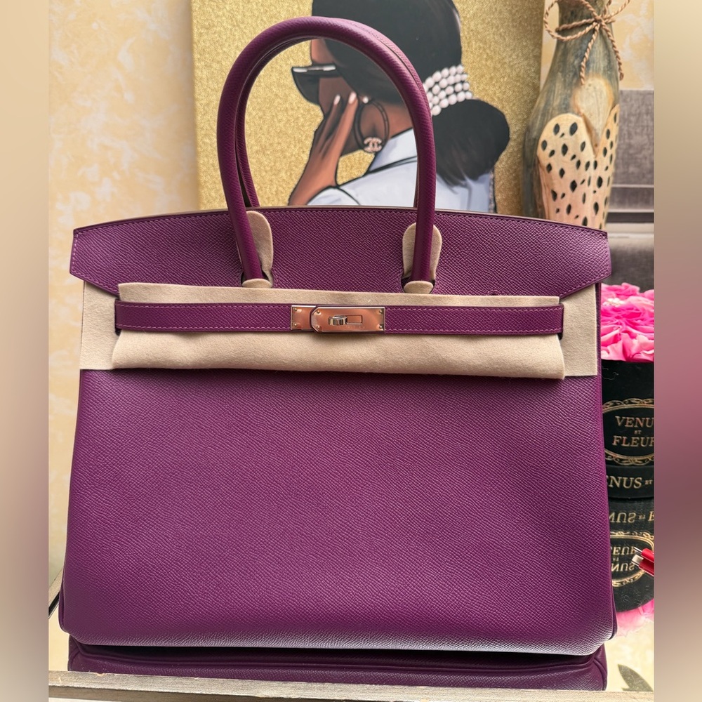 Hermes Birkin 35 Epsom Anemone Bag PHW